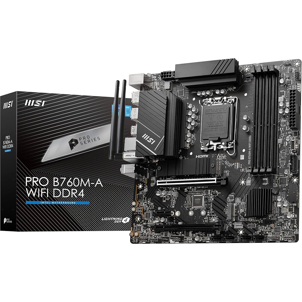 マザーボード MSI PRO B760M-A Wi-Fi DDR4 +Core i3 PRO B760M-A WIFI DDR4
